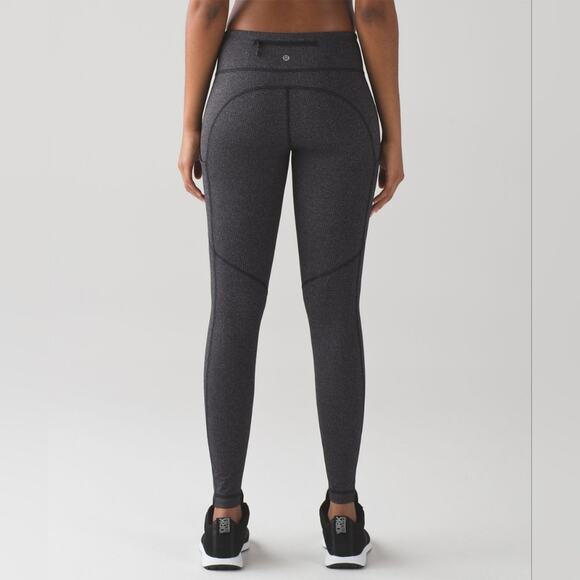Lululemon Speed Tight V Power Luxtreme Variegated Knit Black Heathered Black 4 - Picture 3 of 8